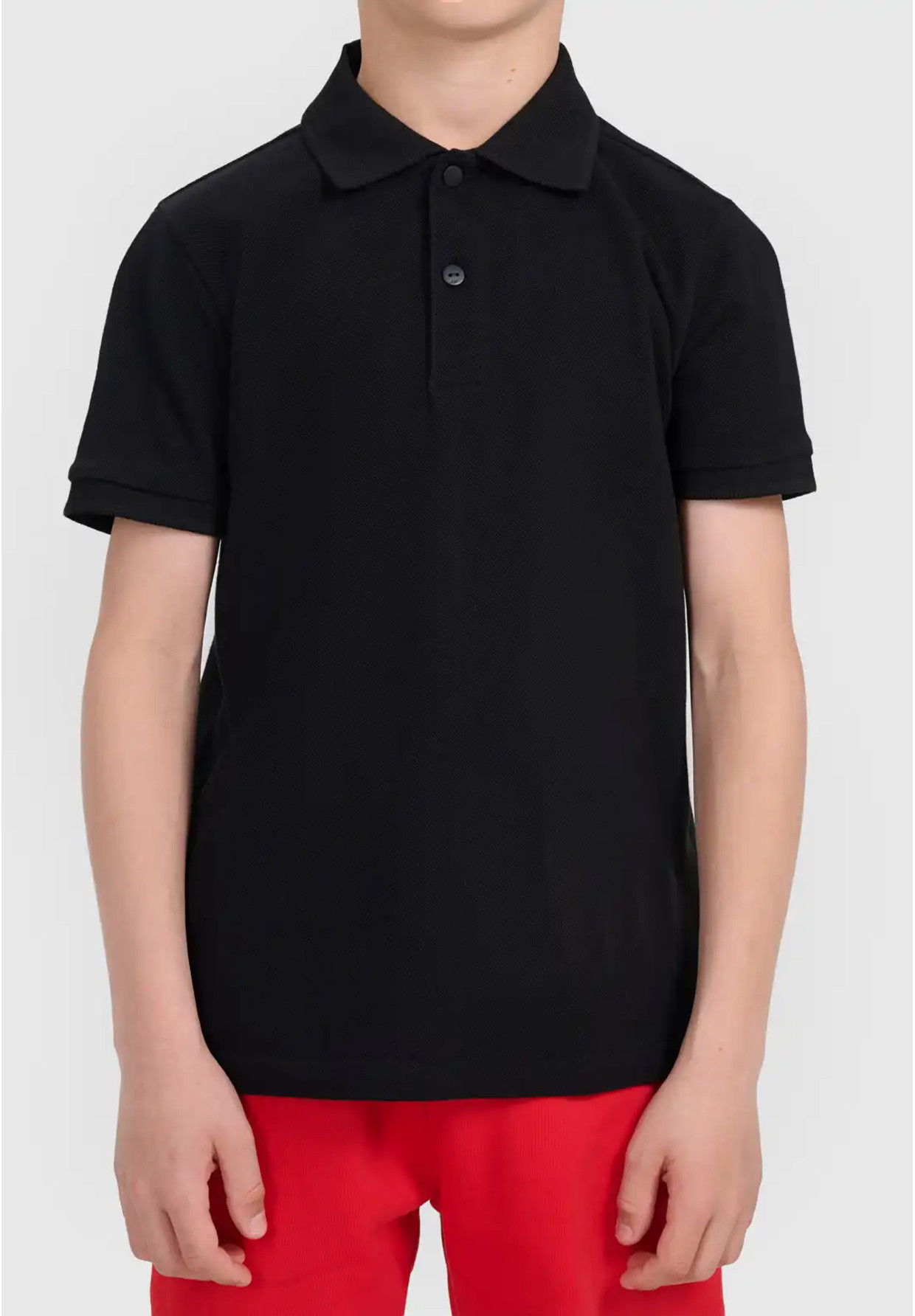 Koszulka Chłopięca 4F T-shirt Polo Z Kołnierzem Czarny 4FJWSS26TPTSM662