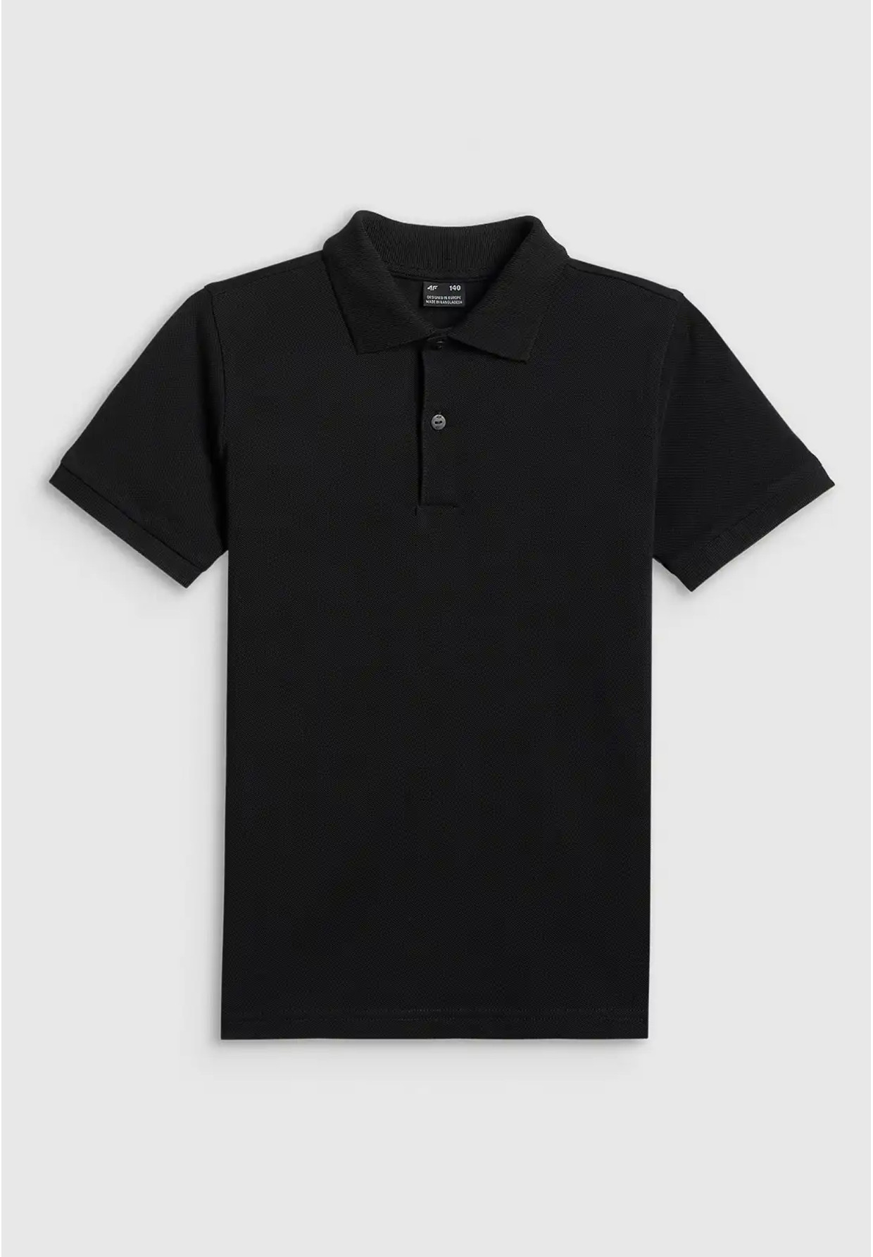 Koszulka Chłopięca 4F T-shirt Polo Z Kołnierzem Czarny 4FJWSS26TPTSM662