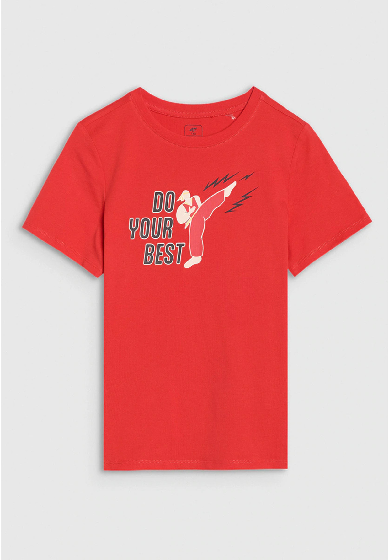 Koszulka Chłopięca 4F T-shirt Z Nadrukiem Regular Czerwony 4FJRSS25TTSHM2643