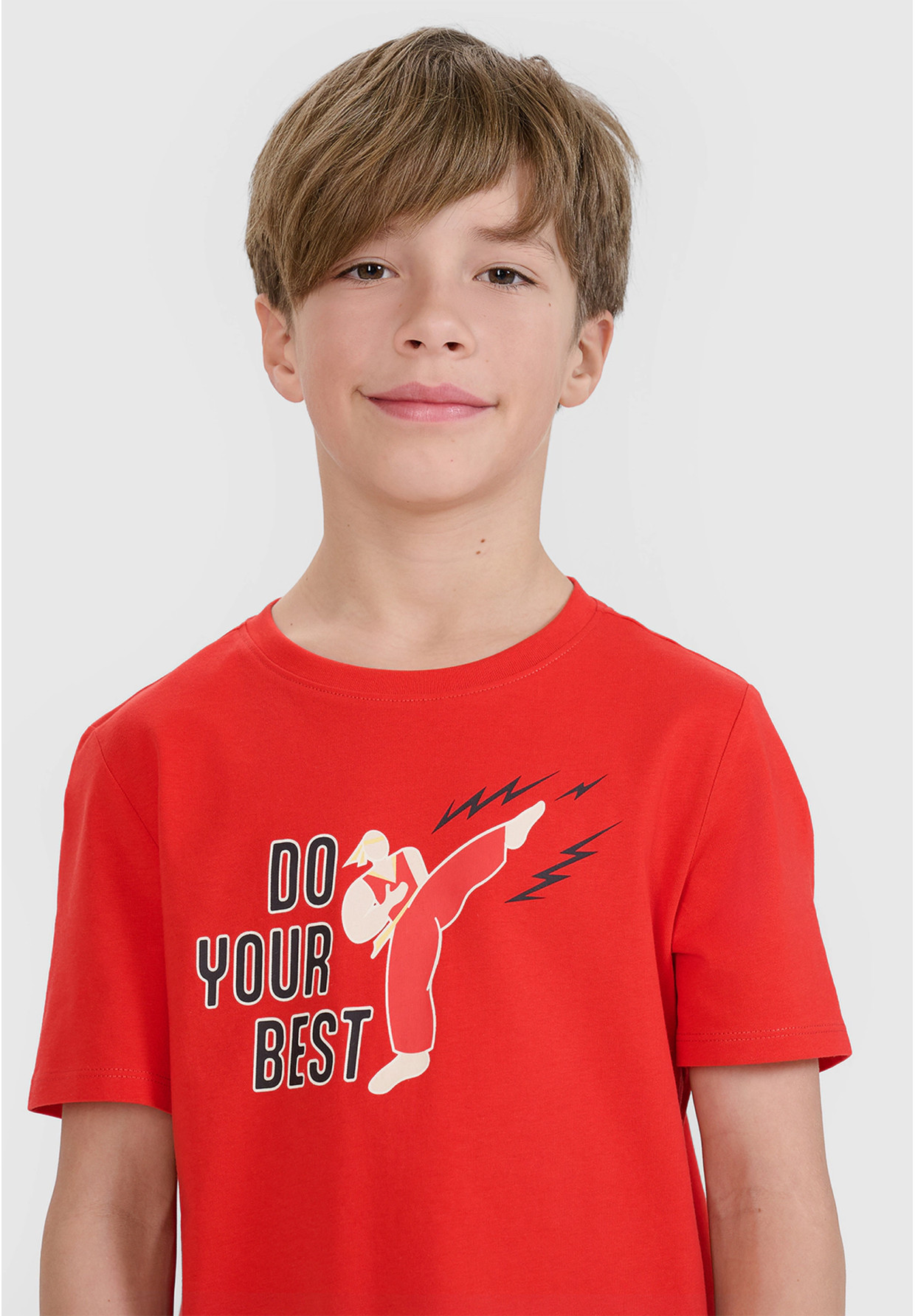 Koszulka Chłopięca 4F T-shirt Z Nadrukiem Regular Czerwony 4FJRSS25TTSHM2643