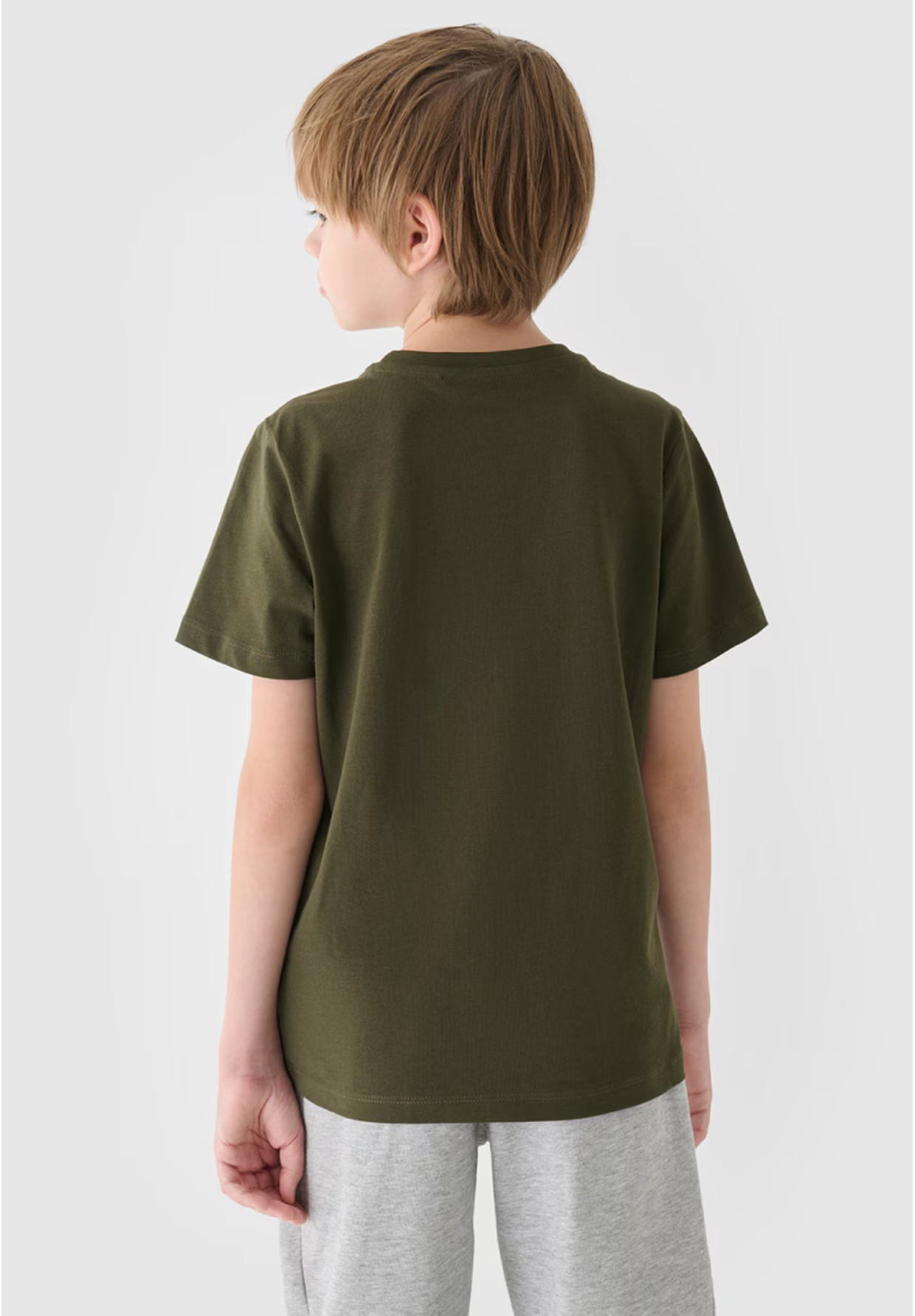 Koszulka Chłopięca 4F T-shirt Regular z logo Khaki 4FJWMM00TTSHM1627