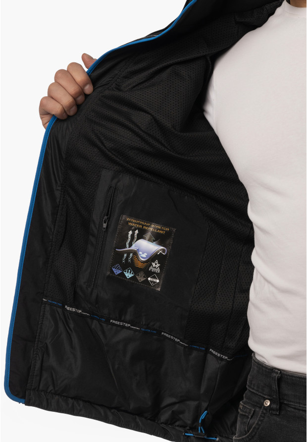 Kurtka Męska Niecieplana Softshell Wiosenna Pianka Lekka Czarna Freestep