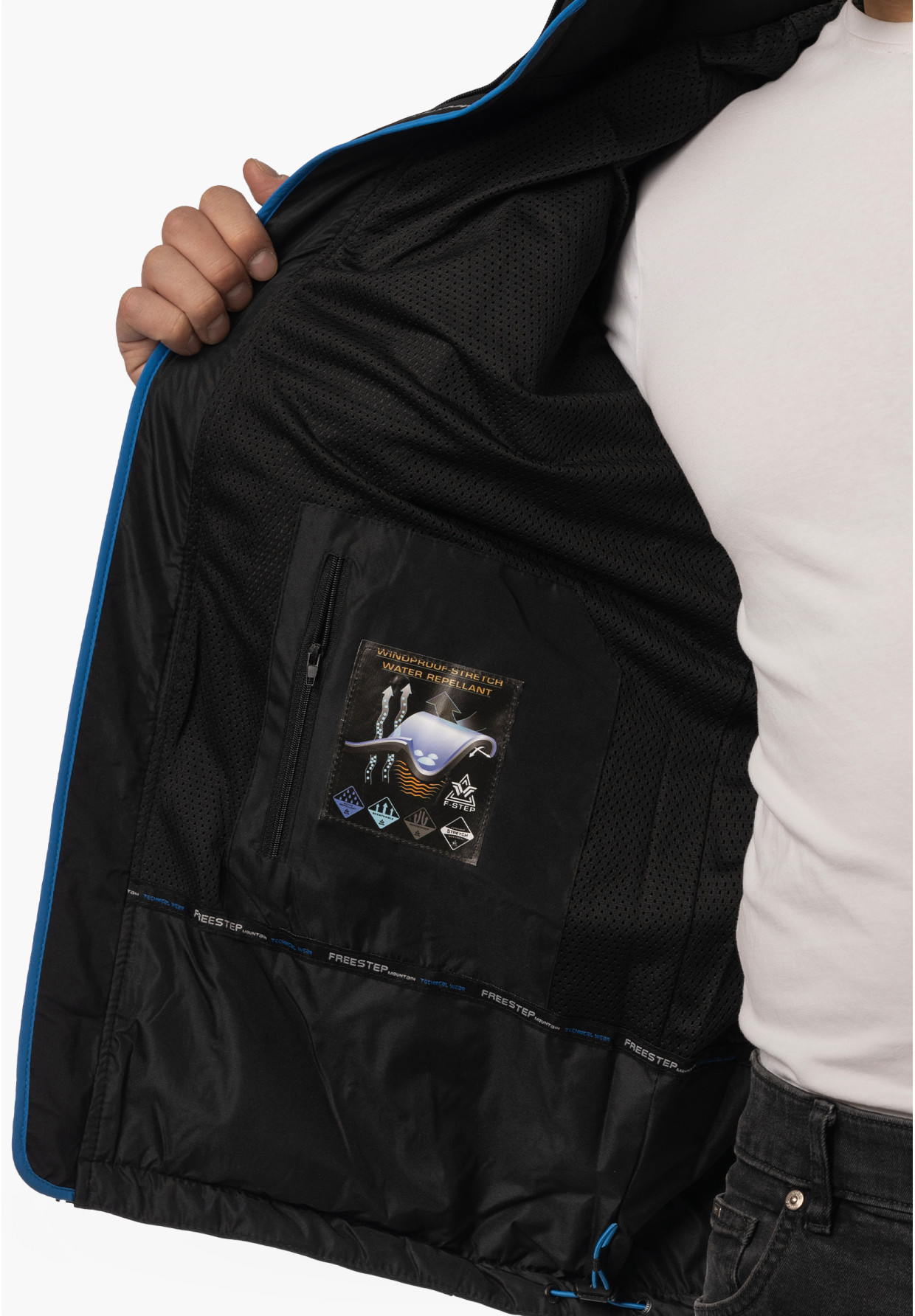 Kurtka Męska Niecieplana Softshell Wiosenna Pianka Lekka Czarna Freestep