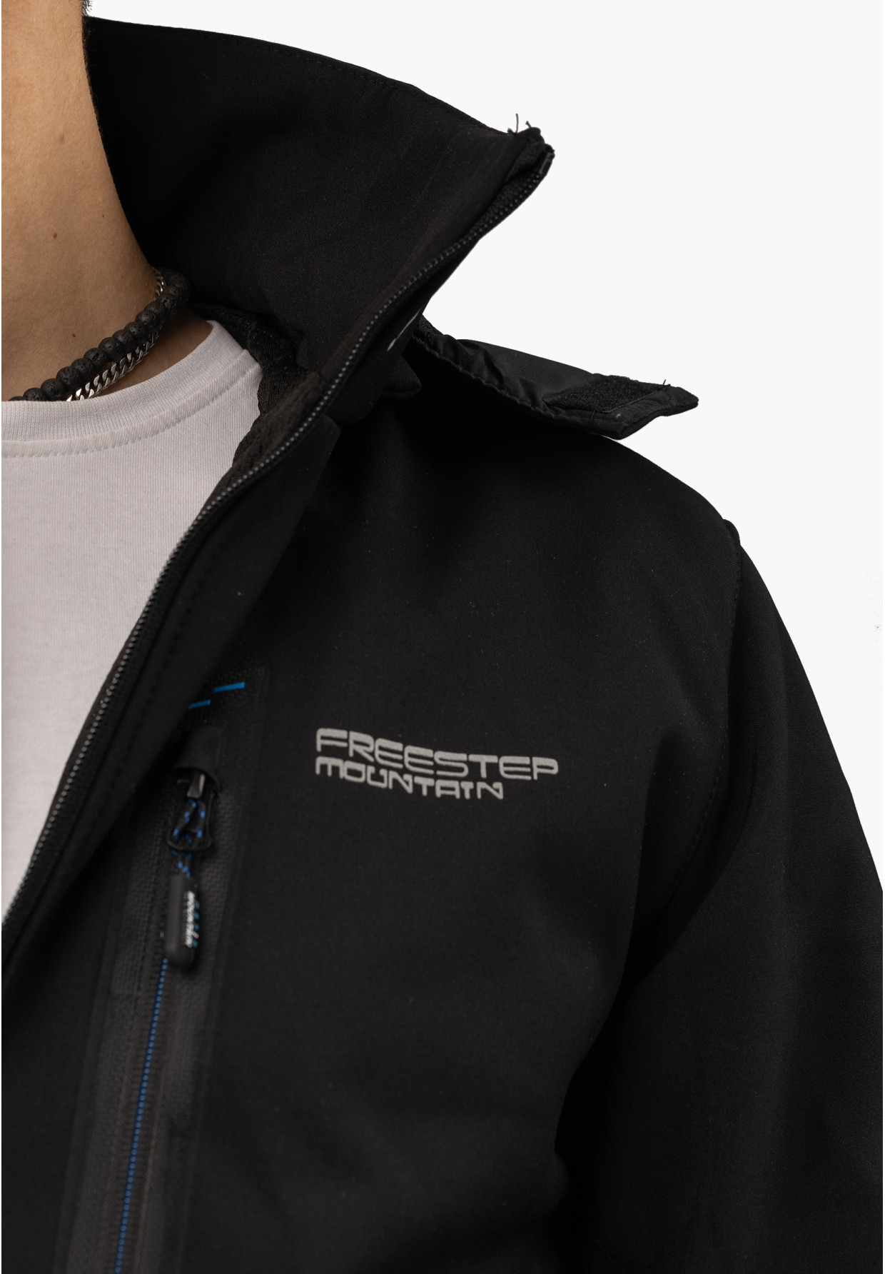 Kurtka Męska Niecieplana Softshell Wiosenna Pianka Lekka Czarna Freestep