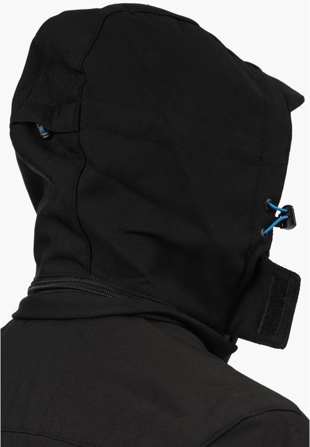 Kurtka Męska Niecieplana Softshell Wiosenna Pianka Lekka Czarna Freestep