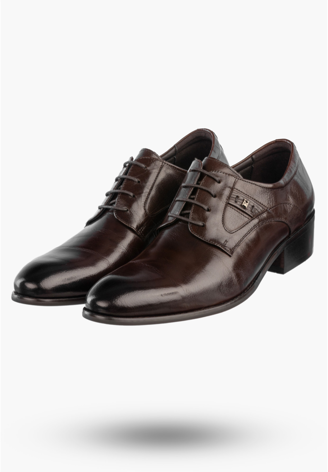 Buty Męskie JOHN DOUBARE Skórzane Półbuty Wizytowe Brązowe C179-P57-A02