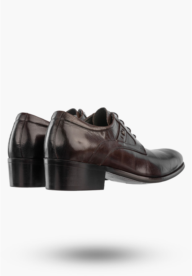 Buty Męskie JOHN DOUBARE Skórzane Półbuty Wizytowe Brązowe C179-P57-A02
