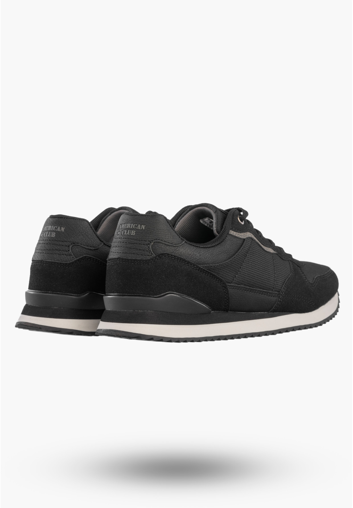 Sneakersy Męskie Buty Sportowe Lekkie Wygodne Półbuty Czarne AMERICAN CLUB AA53