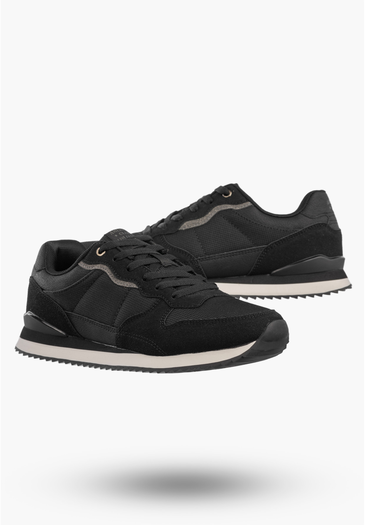 Sneakersy Męskie Buty Sportowe Lekkie Wygodne Półbuty Czarne AMERICAN CLUB AA53