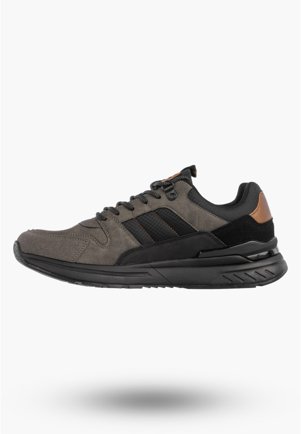 Sneakersy Męskie Ekoskóra Buty Sportowe Lekkie Wygodne Półbuty Szare AMERICAN CLUB AA49