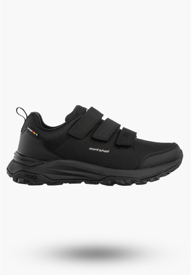 Buty Trekkingowe Męskie Sportowe Softshell Na Rzepy Czarne AMERICAN CLUB