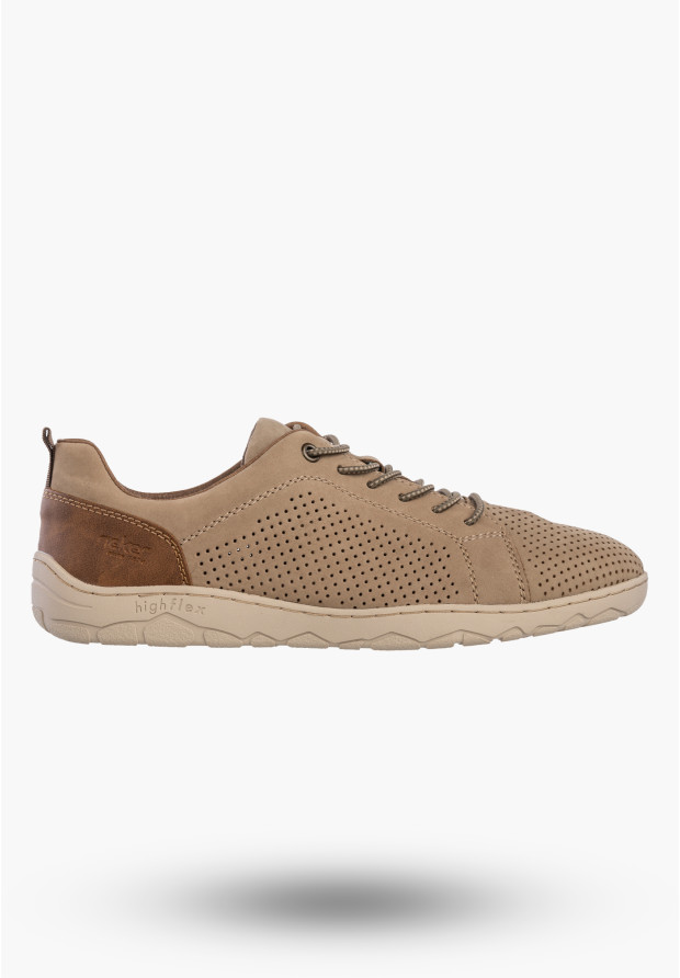 Buty Męskie RIEKER Półbuty Skórzane Sportowe Sneakersy Beżowe 08315-64