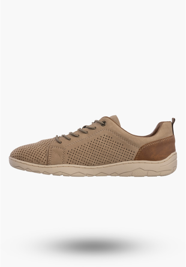 Buty Męskie RIEKER Półbuty Skórzane Sportowe Sneakersy Beżowe 08315-64