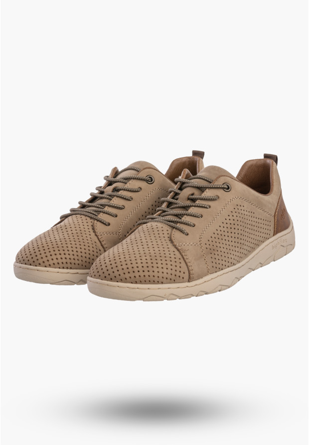 Buty Męskie RIEKER Półbuty Skórzane Sportowe Sneakersy Beżowe 08315-64