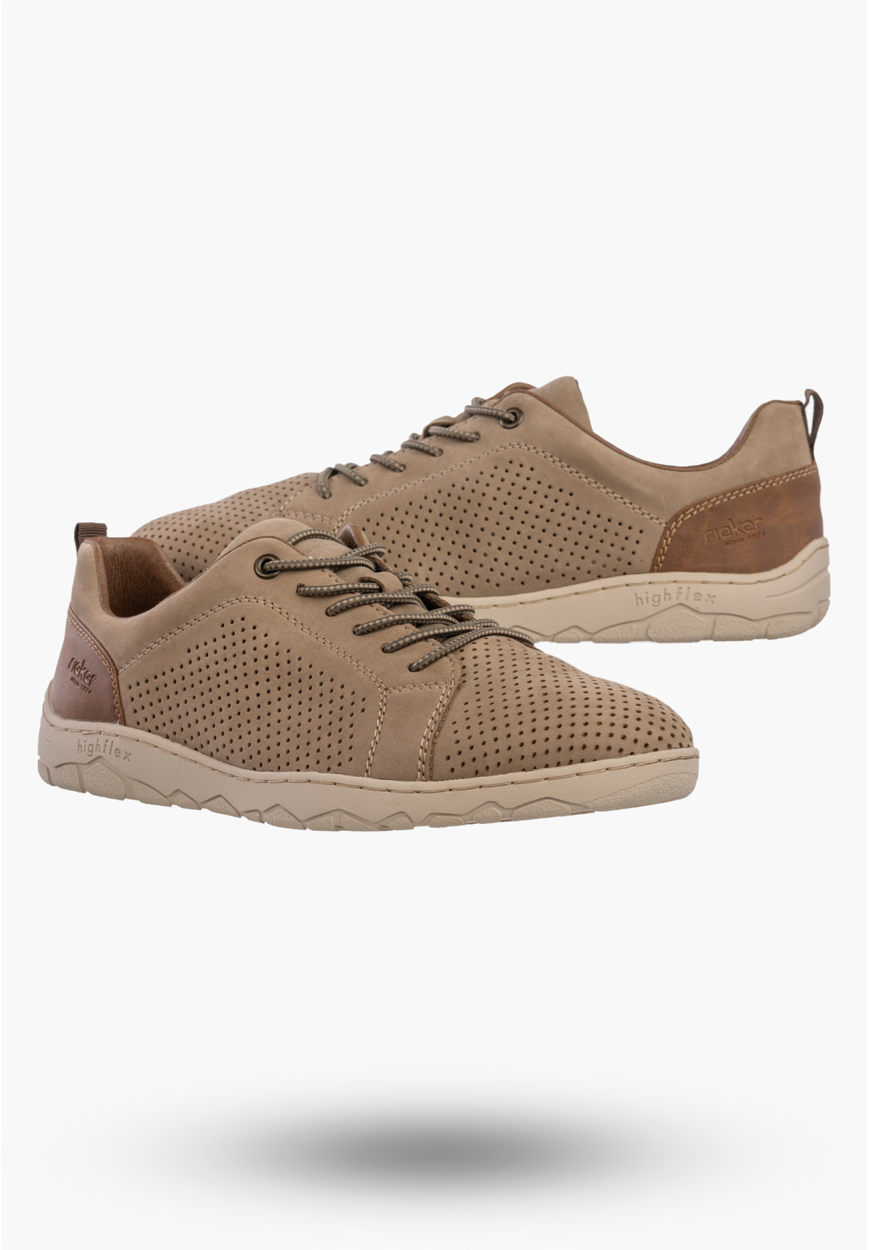 Buty Męskie RIEKER Półbuty Skórzane Sportowe Sneakersy Beżowe 08315-64