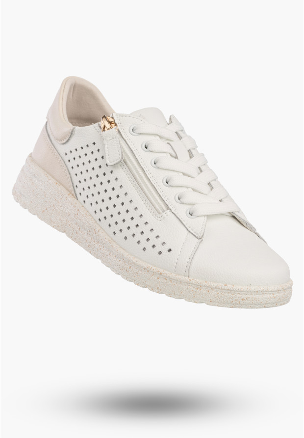 Białe sneakersy damskie JEZZI skórzane