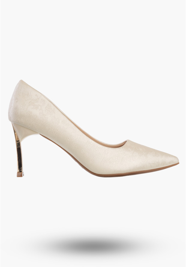Szpilki Damskie Ekoskóra Buty Na Obcasie Eleganckie Beżowe Potocki 26-41310