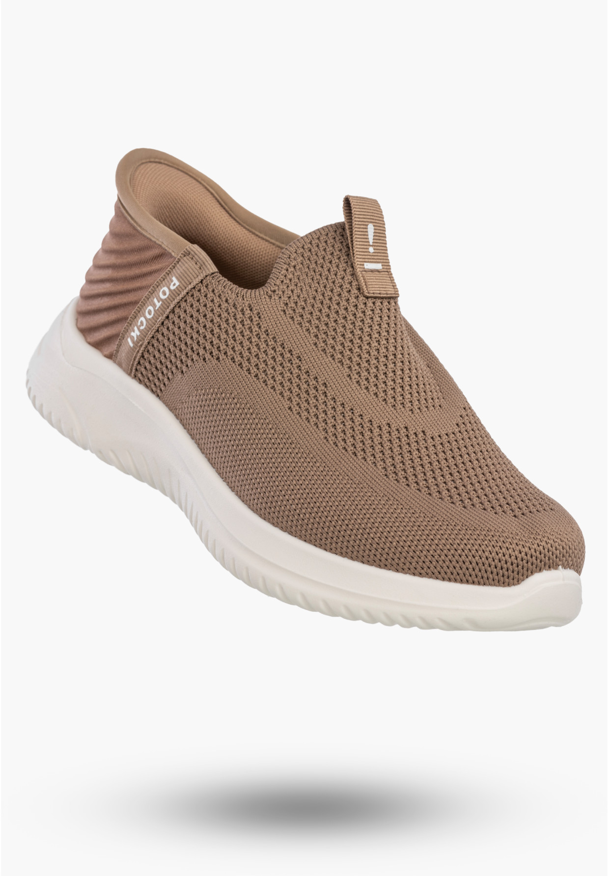 Sneakersy Damskie Wsuwane Buty Sportowe Slip-on Lekkie Brązowe Potocki 26-01312