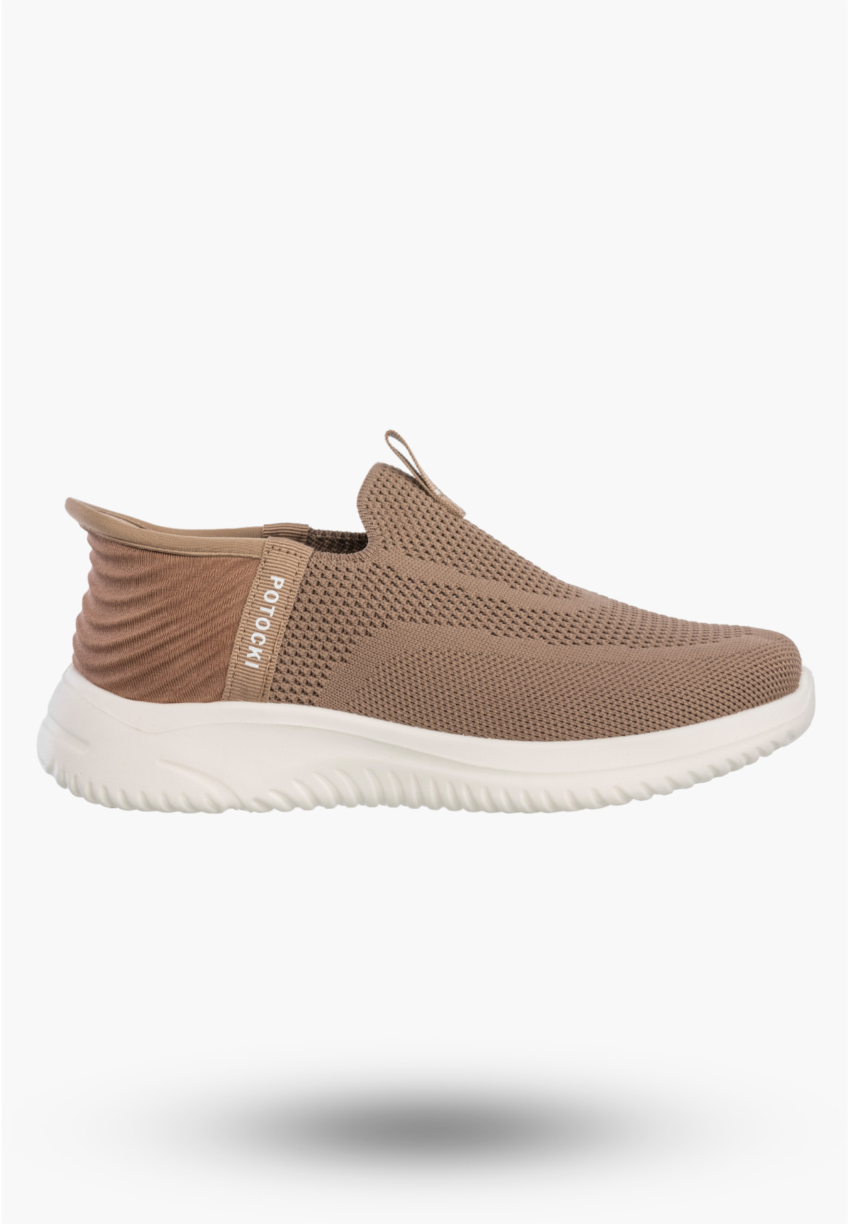 Sneakersy Damskie Wsuwane Buty Sportowe Slip-on Lekkie Brązowe Potocki 26-01312