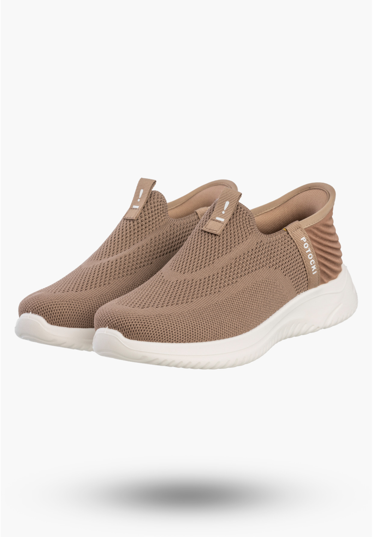 Sneakersy Damskie Wsuwane Buty Sportowe Slip-on Lekkie Brązowe Potocki 26-01312