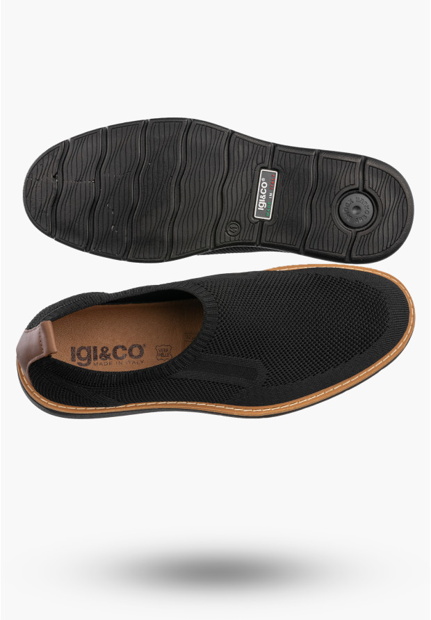 Sneakersy Męskie Buty Sportowe Wygodne Wsuwane Półbuty Czarne IGI&CO 1103700