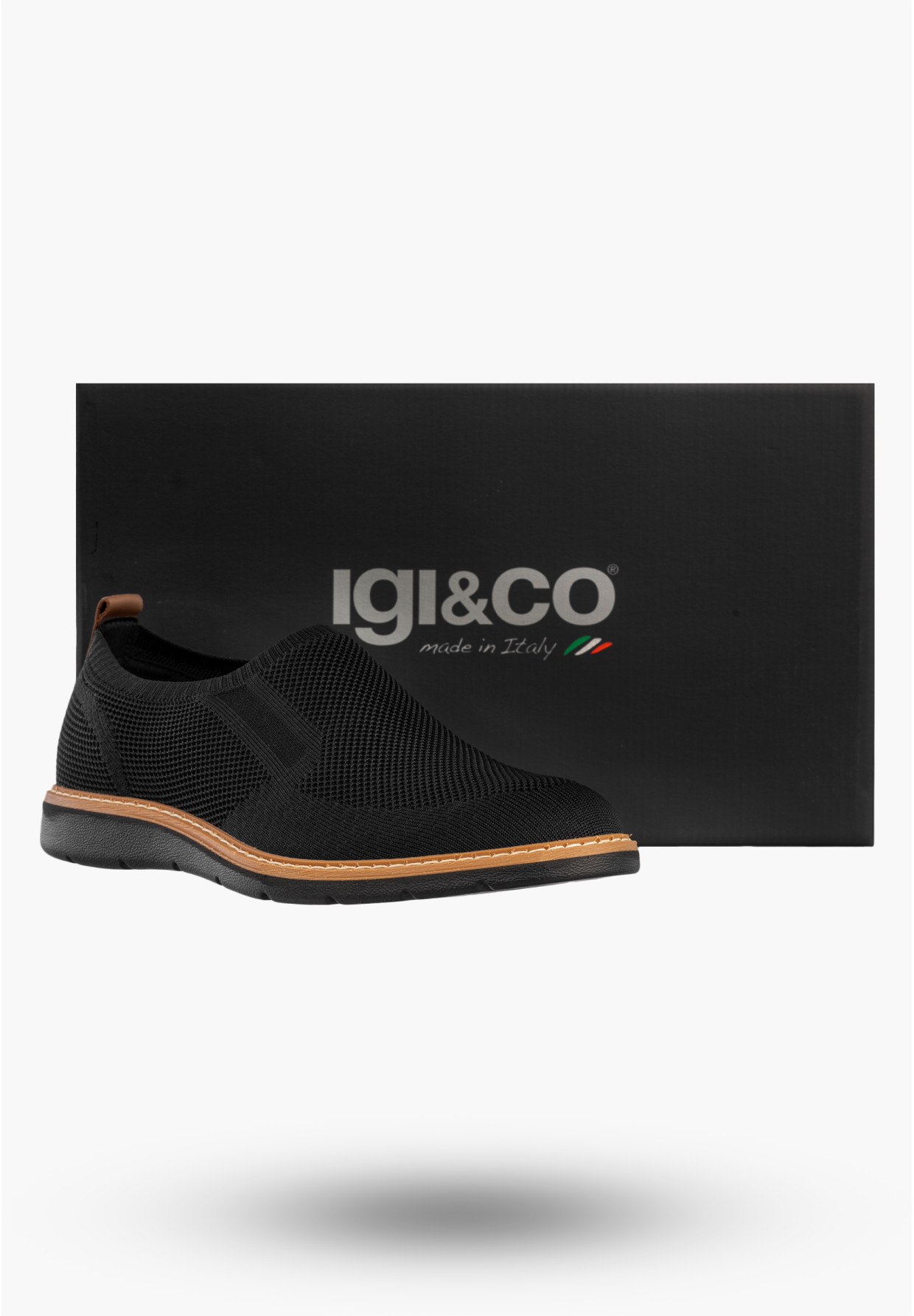 Sneakersy Męskie Buty Sportowe Wygodne Wsuwane Półbuty Czarne IGI&CO 1103700