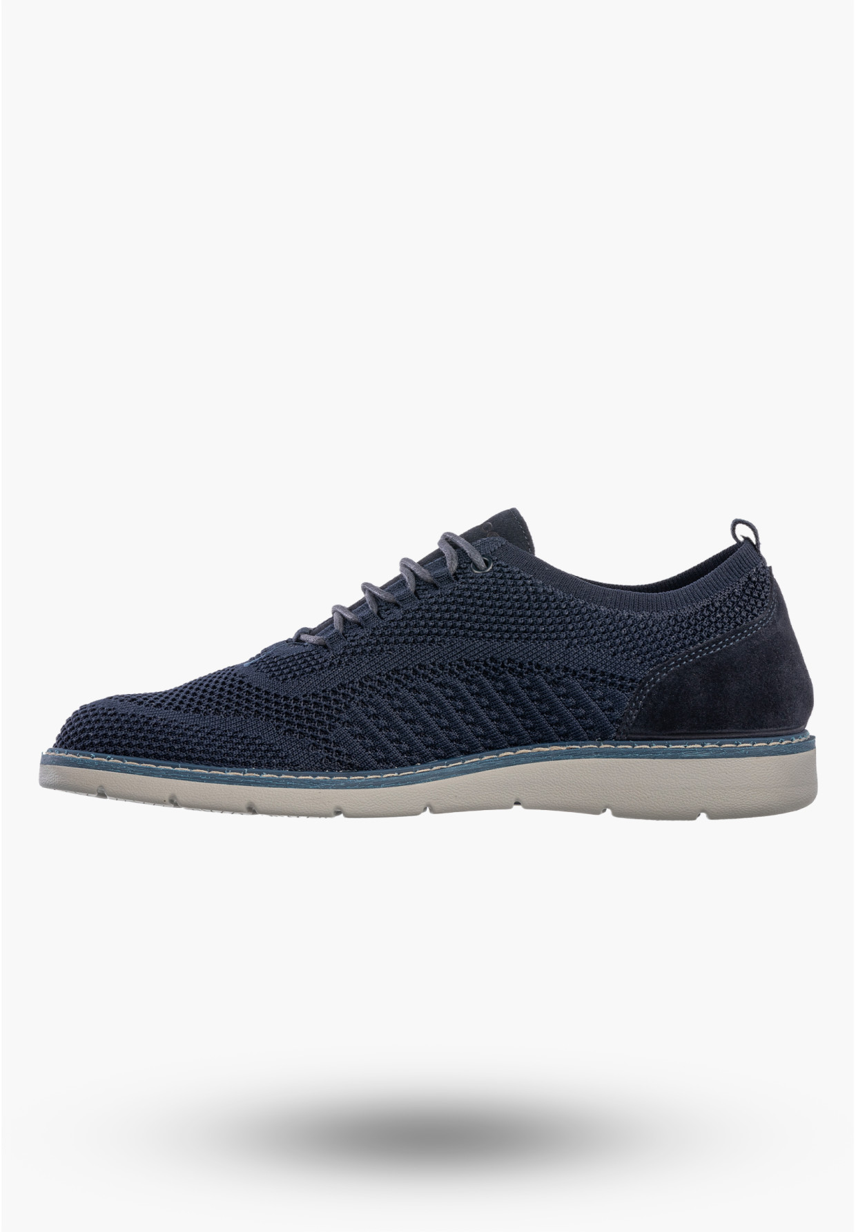 Półbuty Męskie Buty Eleganckie Sneakersy Skóra Naturalna Granatowe IGI&CO 1104011