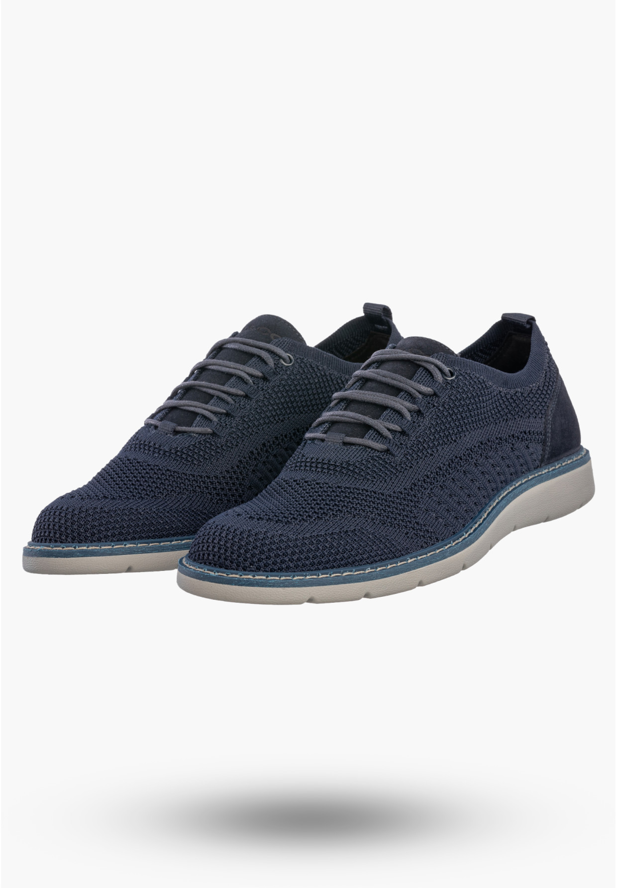 Półbuty Męskie Buty Eleganckie Sneakersy Skóra Naturalna Granatowe IGI&CO 1104011