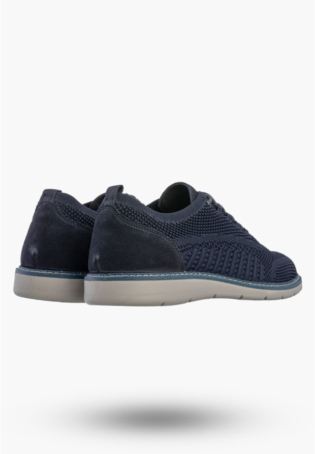 Półbuty Męskie Buty Eleganckie Sneakersy Skóra Naturalna Granatowe IGI&CO 1104011