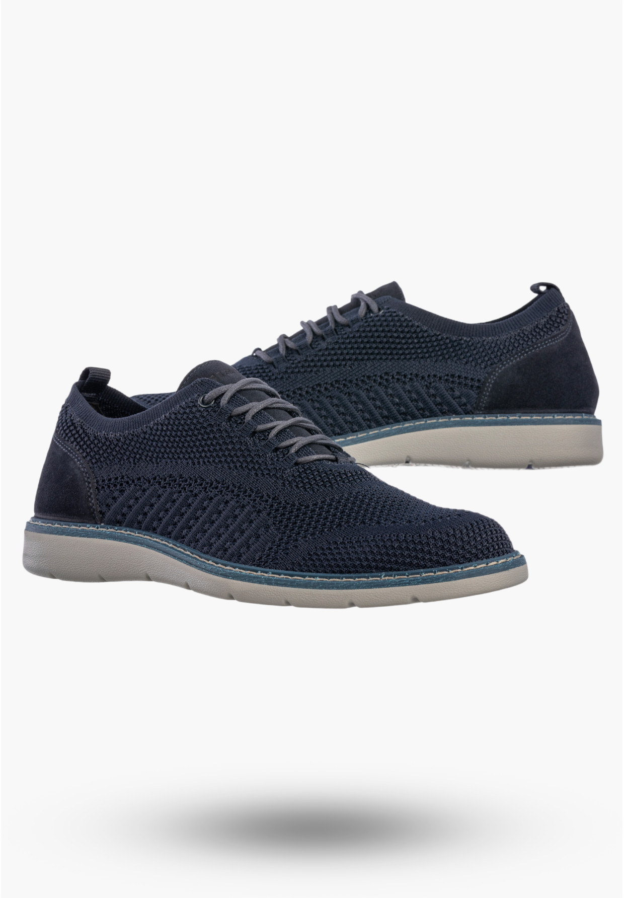 Półbuty Męskie Buty Eleganckie Sneakersy Skóra Naturalna Granatowe IGI&CO 1104011