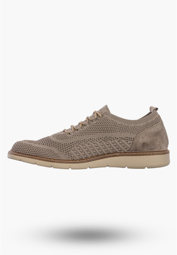 Półbuty Męskie Buty Eleganckie Sneakersy Skóra Naturalna Beżowe IGI&CO 1104022