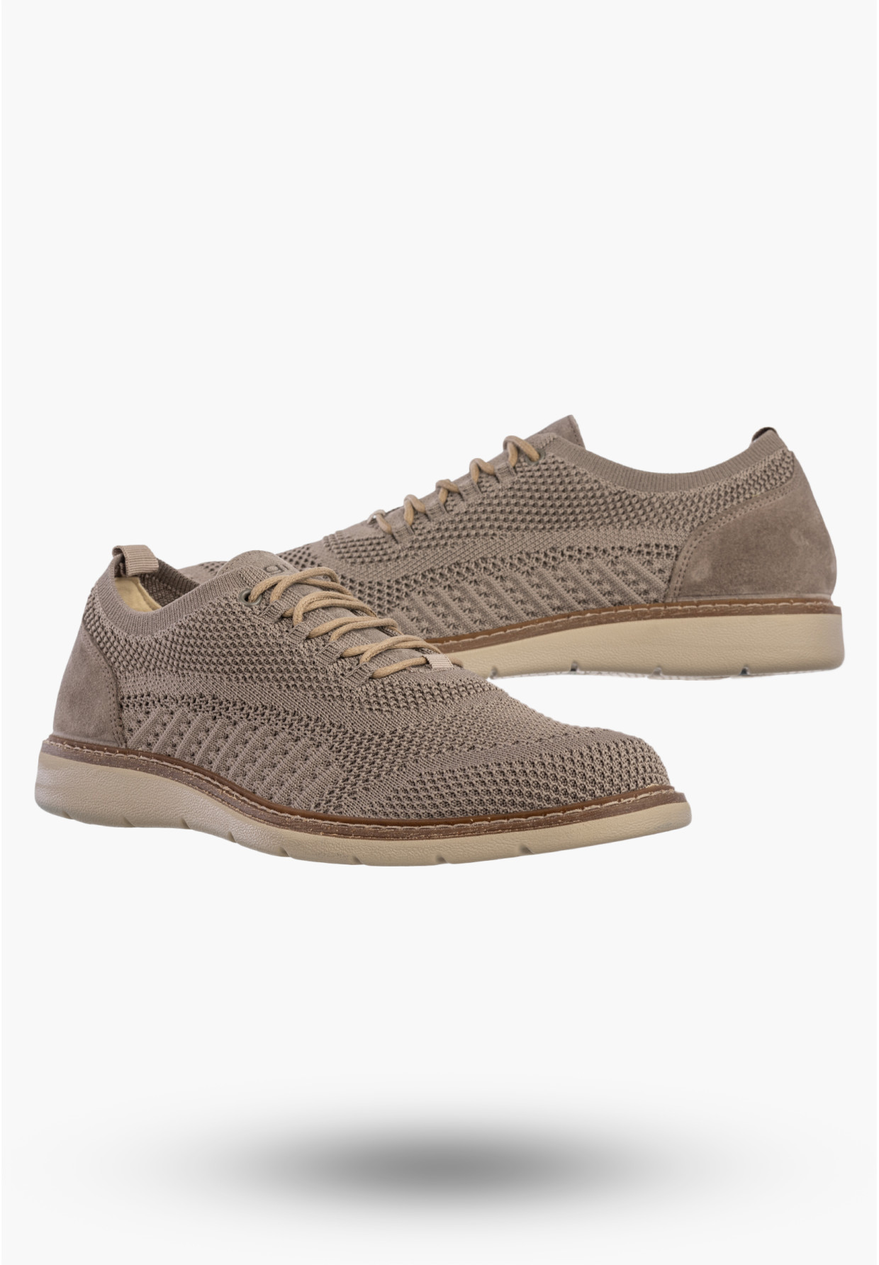 Półbuty Męskie Buty Eleganckie Sneakersy Skóra Naturalna Beżowe IGI&CO 1104022