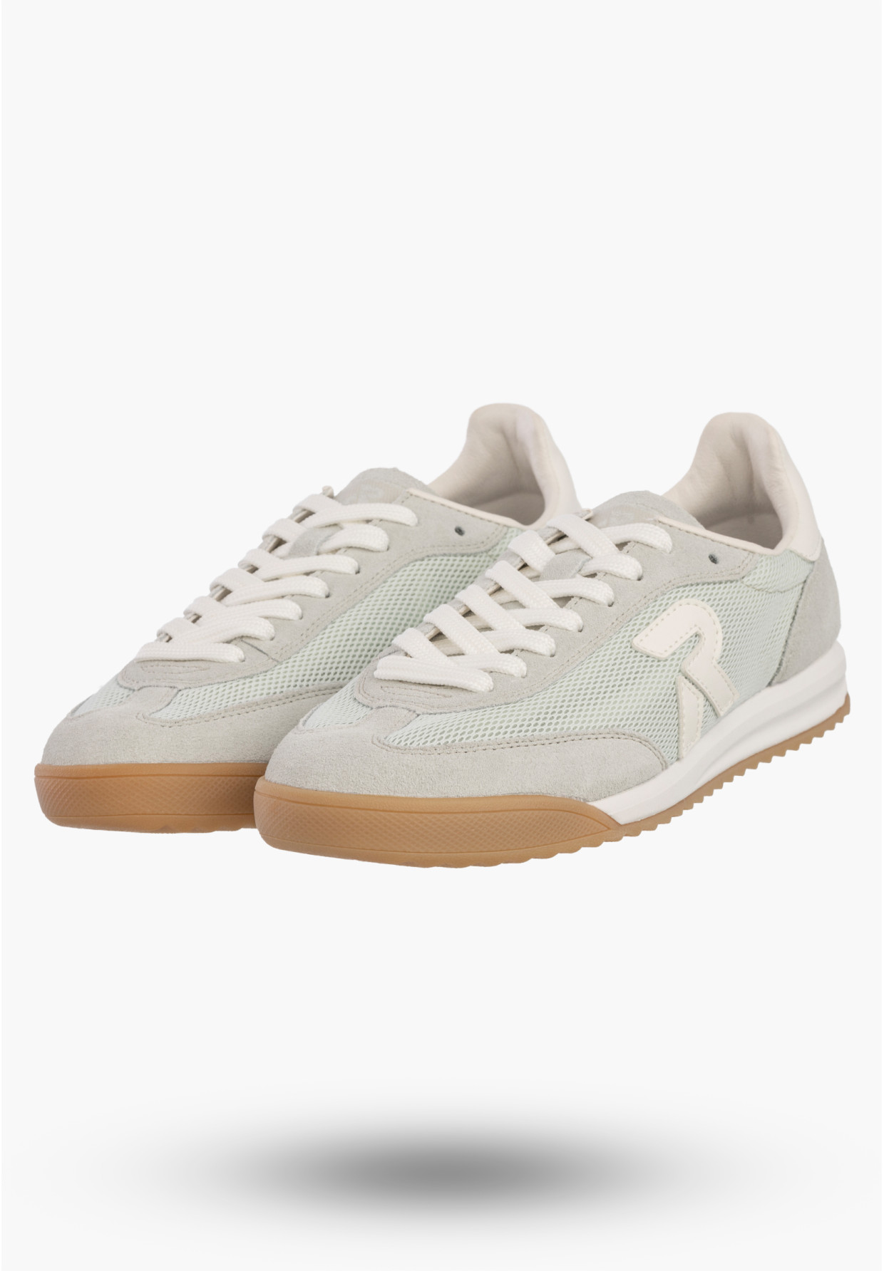 Buty Damskie RIEKER Półbuty Skórzane Sportowe Sneakersy Miętowe W4000-52