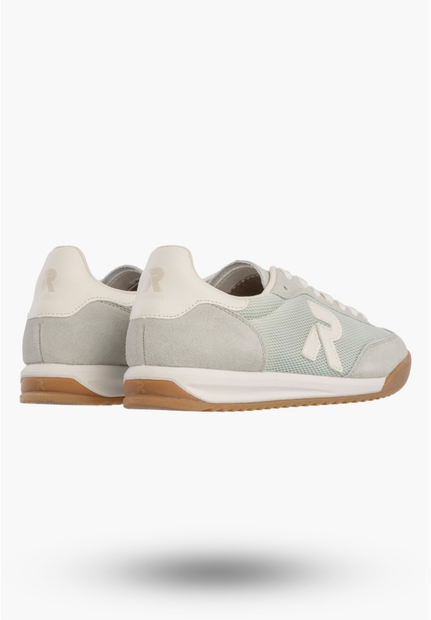 Buty Damskie RIEKER Półbuty Skórzane Sportowe Sneakersy Miętowe W4000-52