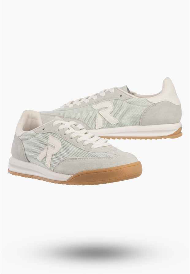 Buty Damskie RIEKER Półbuty Skórzane Sportowe Sneakersy Miętowe W4000-52