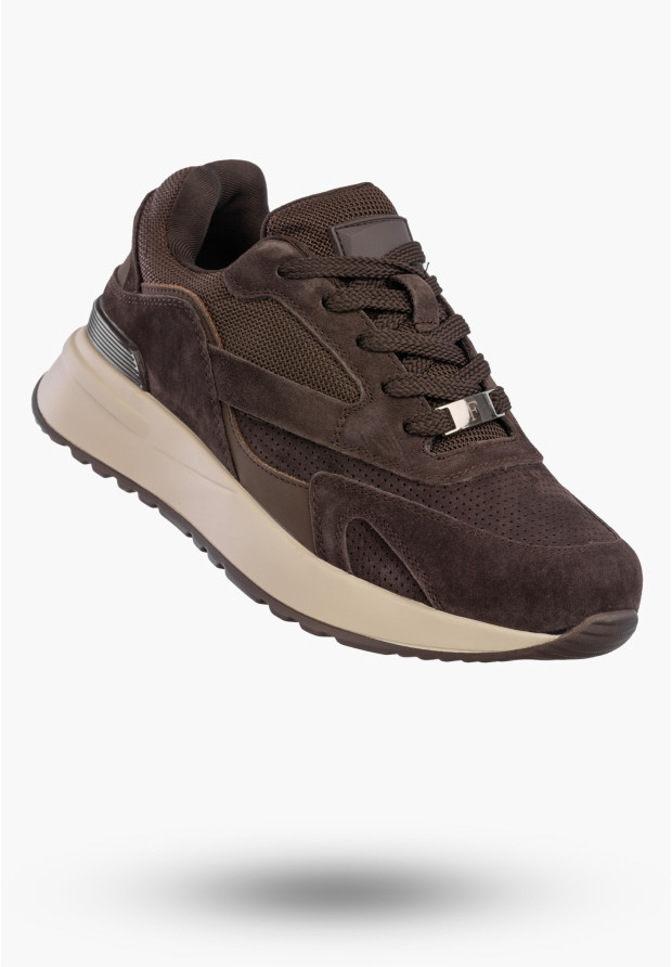 Sneakersy damskie FILIPPO brązowe skórzane