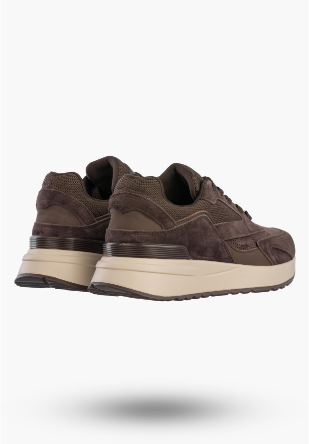 Sneakersy Damskie Skórzane Buty Sportowe na platformie Brązowe Filippo DP7728/26