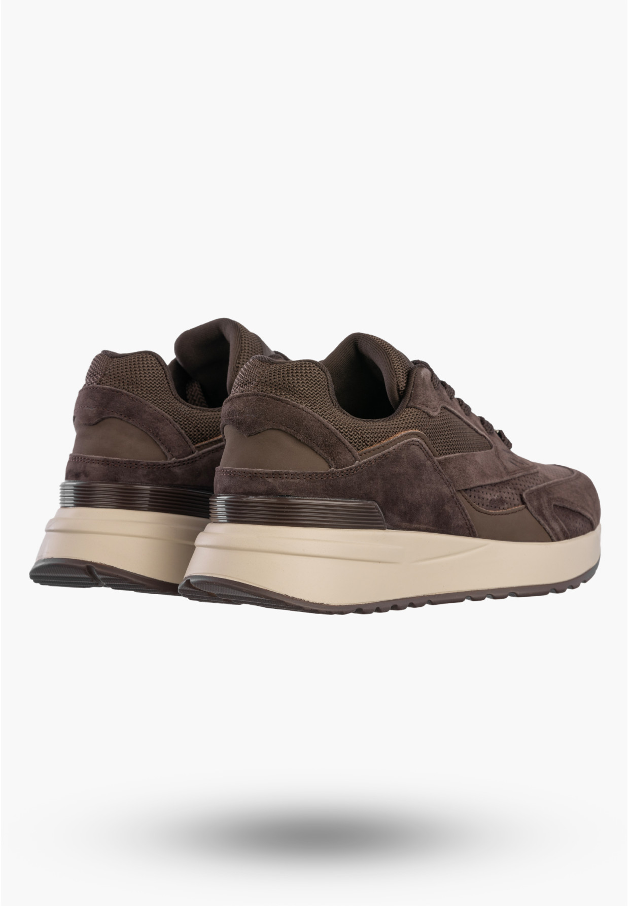 Sneakersy Damskie Skórzane Buty Sportowe na platformie Brązowe Filippo DP7728/26