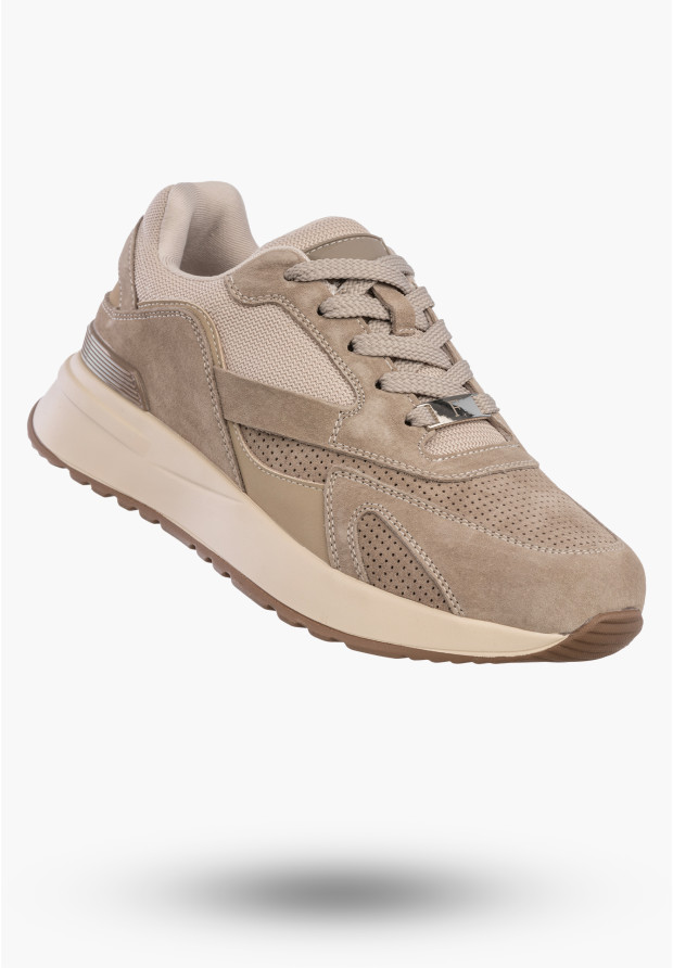 Sneakersy damskie FILIPPO beżowe skórzane