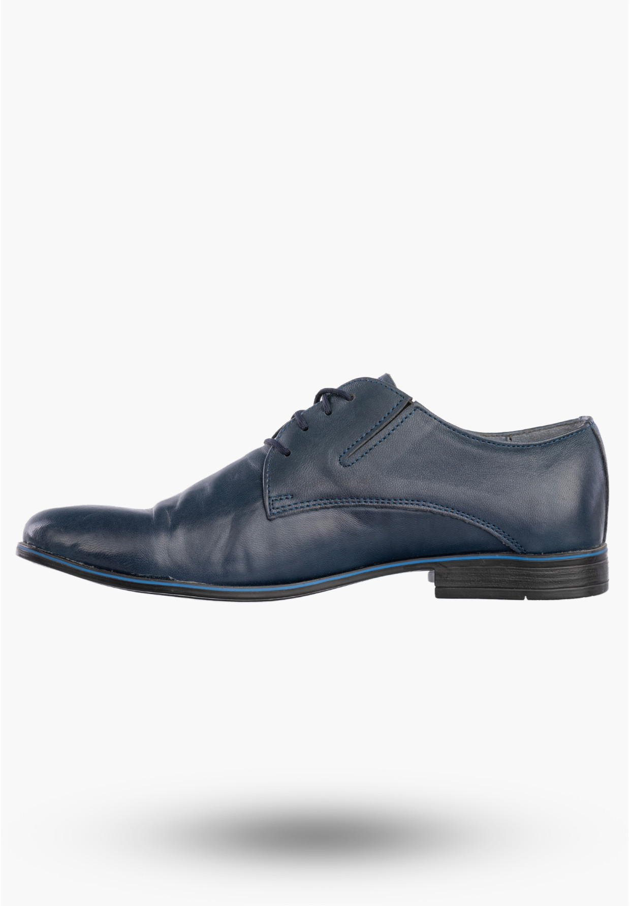 Półbuty Wizytowe Męskie Skórzane Buty Eleganckie Granatowe Dragonet