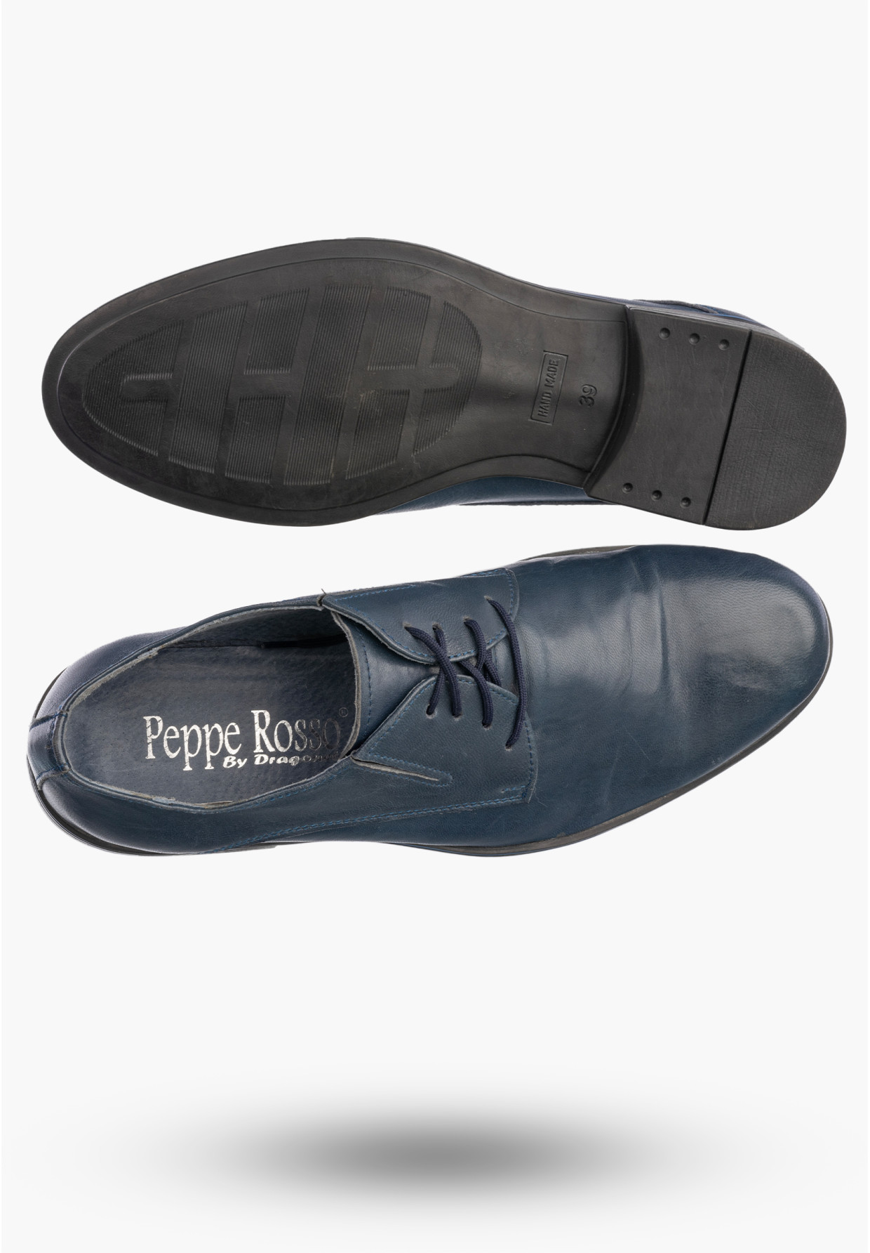 Półbuty Wizytowe Męskie Skórzane Buty Eleganckie Granatowe Dragonet