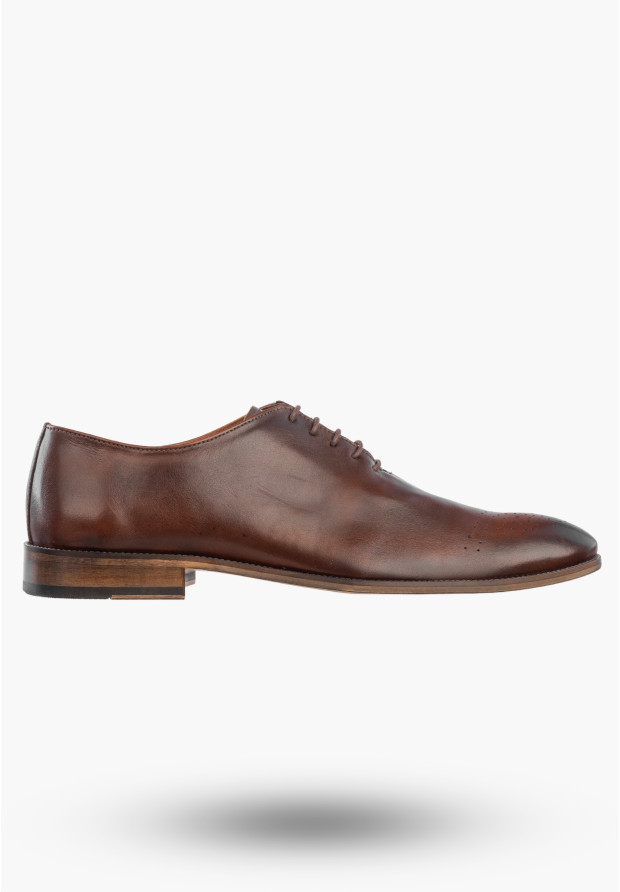 Półbuty Wizytowe Męskie Skórzane Buty Eleganckie Oksfordy Brązowe Dragonet