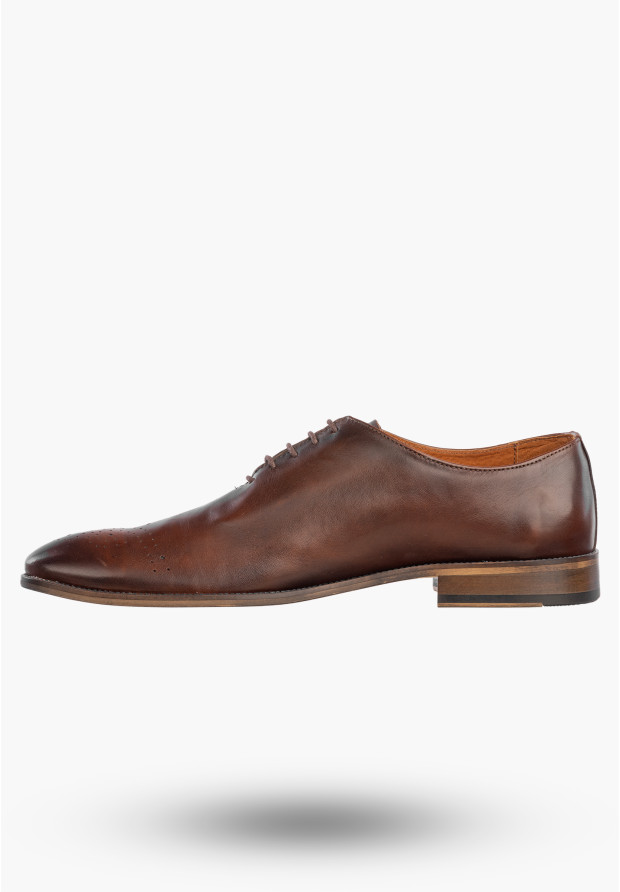 Półbuty Wizytowe Męskie Skórzane Buty Eleganckie Oksfordy Brązowe Dragonet