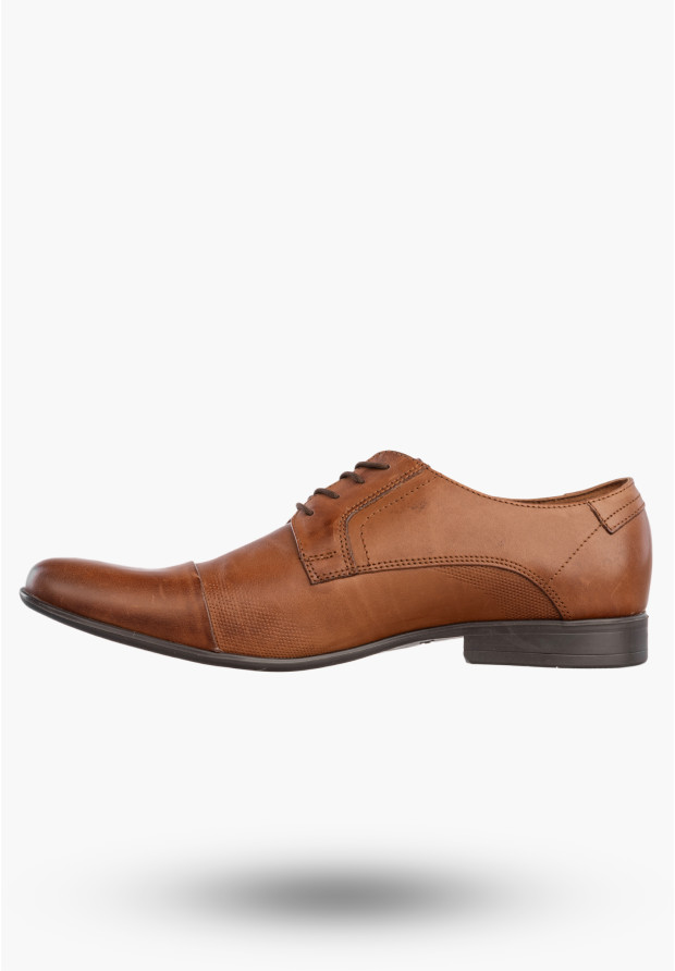 Półbuty Wizytowe Męskie Skórzane Buty Eleganckie Wygodne Brązowe Lavardii