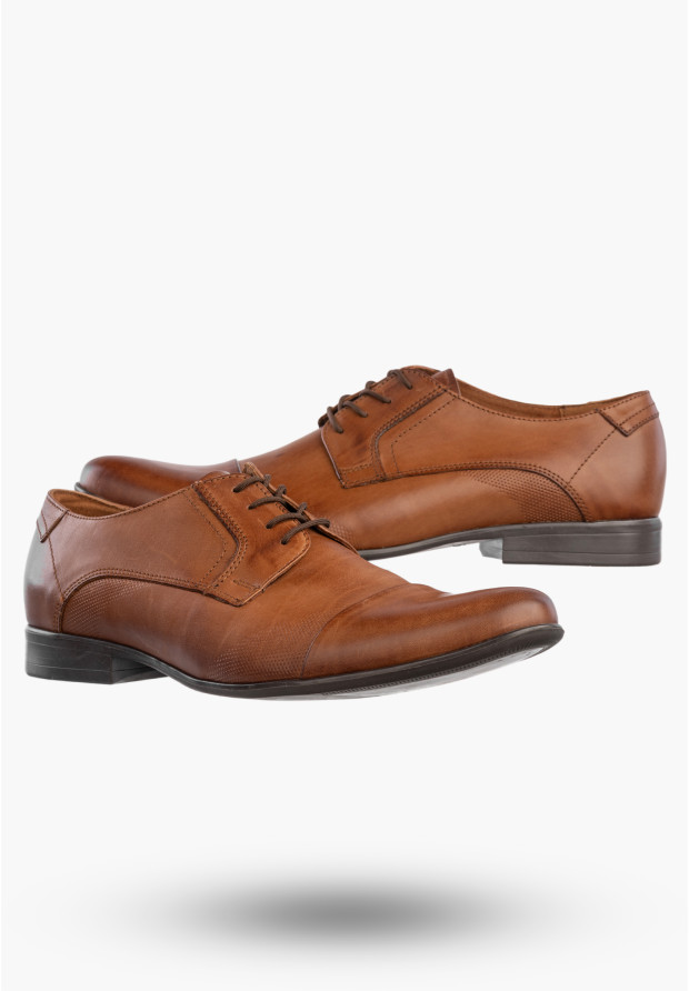 Półbuty Wizytowe Męskie Skórzane Buty Eleganckie Wygodne Brązowe Lavardii