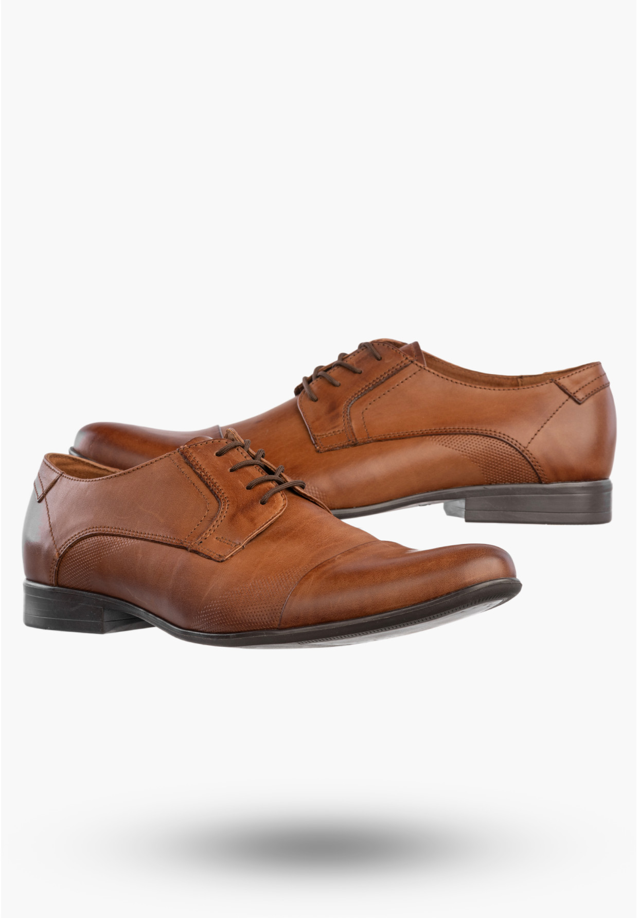 Półbuty Wizytowe Męskie Skórzane Buty Eleganckie Wygodne Brązowe Lavardii