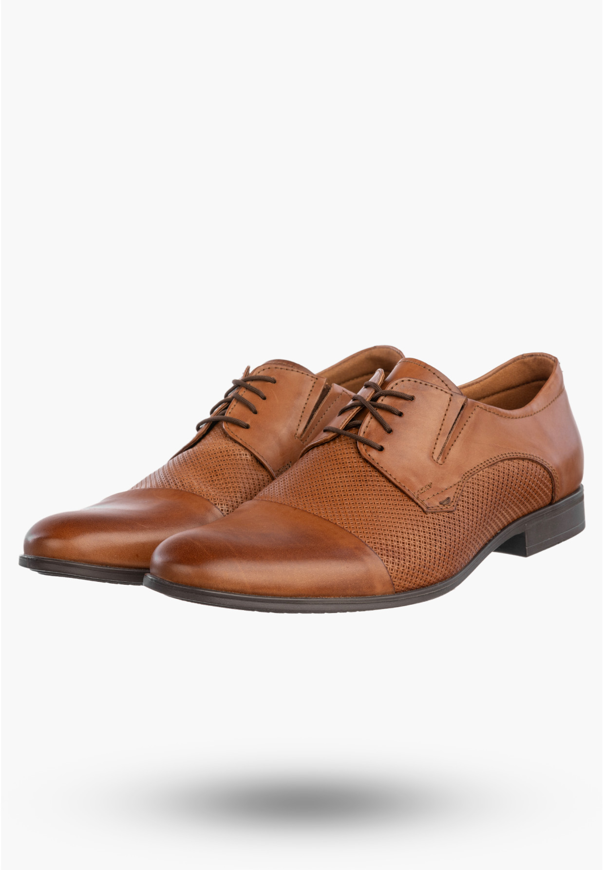 Półbuty Wizytowe Męskie Skórzane Buty Eleganckie Brązowe Lavardii