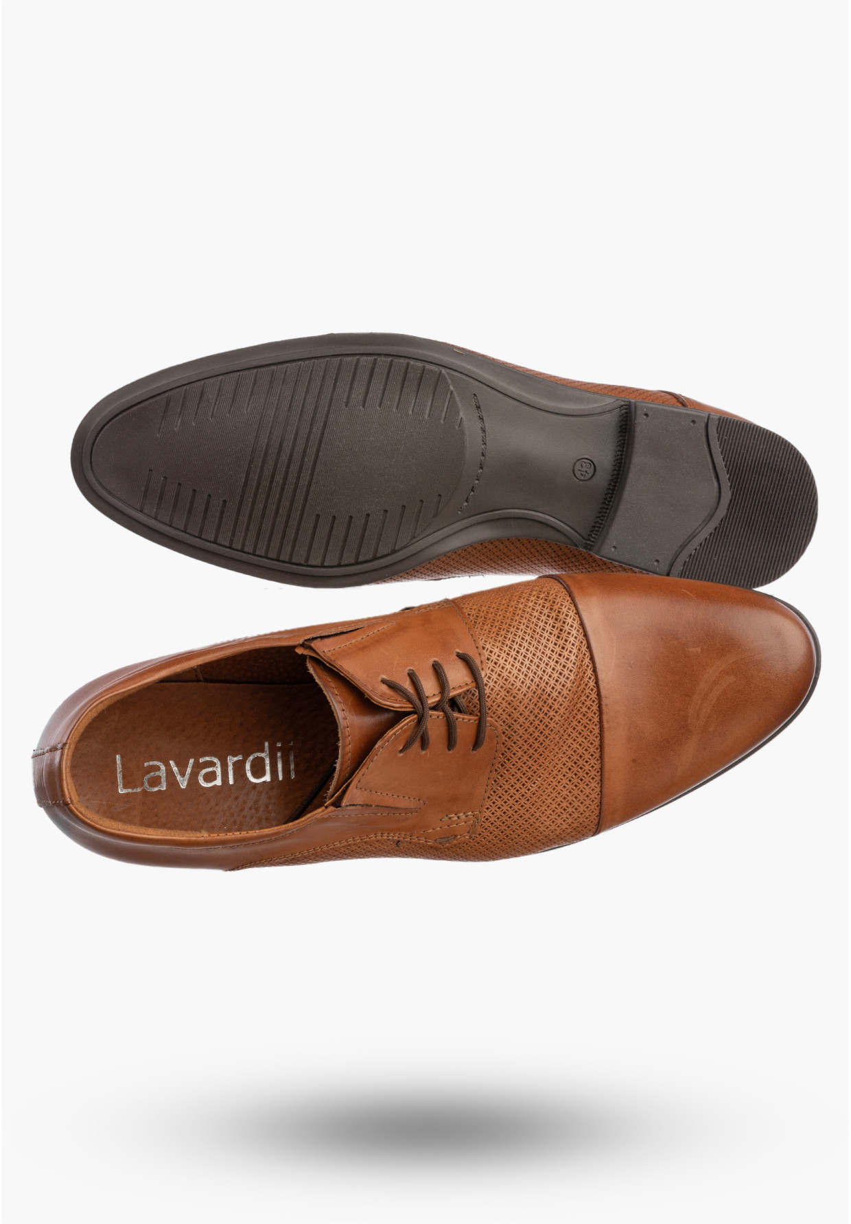 Półbuty Wizytowe Męskie Skórzane Buty Eleganckie Brązowe Lavardii