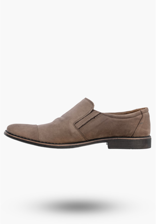 Półbuty Wizytowe Męskie Skórzane Buty Wsuwane Eleganckie Brązowe Dragonet