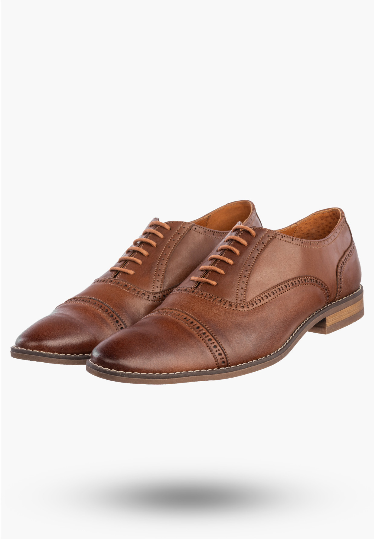 Półbuty Wizytowe Męskie Skórzane Buty Eleganckie Oksfordy Brązowe Dragonet